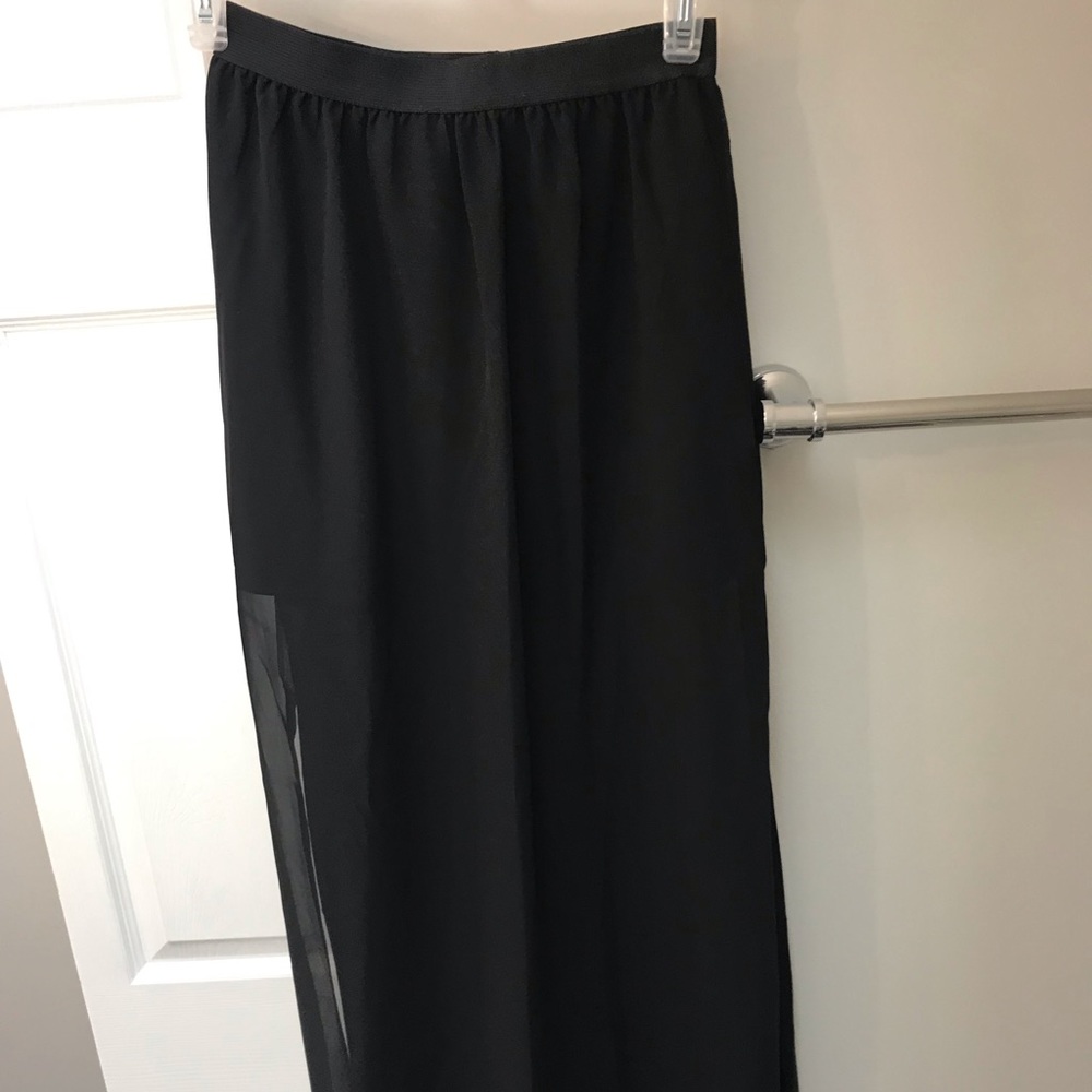 Size 2 black maxi skirt with sheer top layer